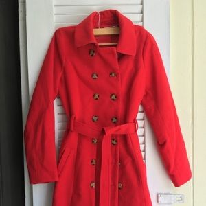 Show-stopping Classic Red Peacoat